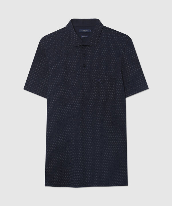 Polo Cuello Maquina Estampada Con Bolsillo