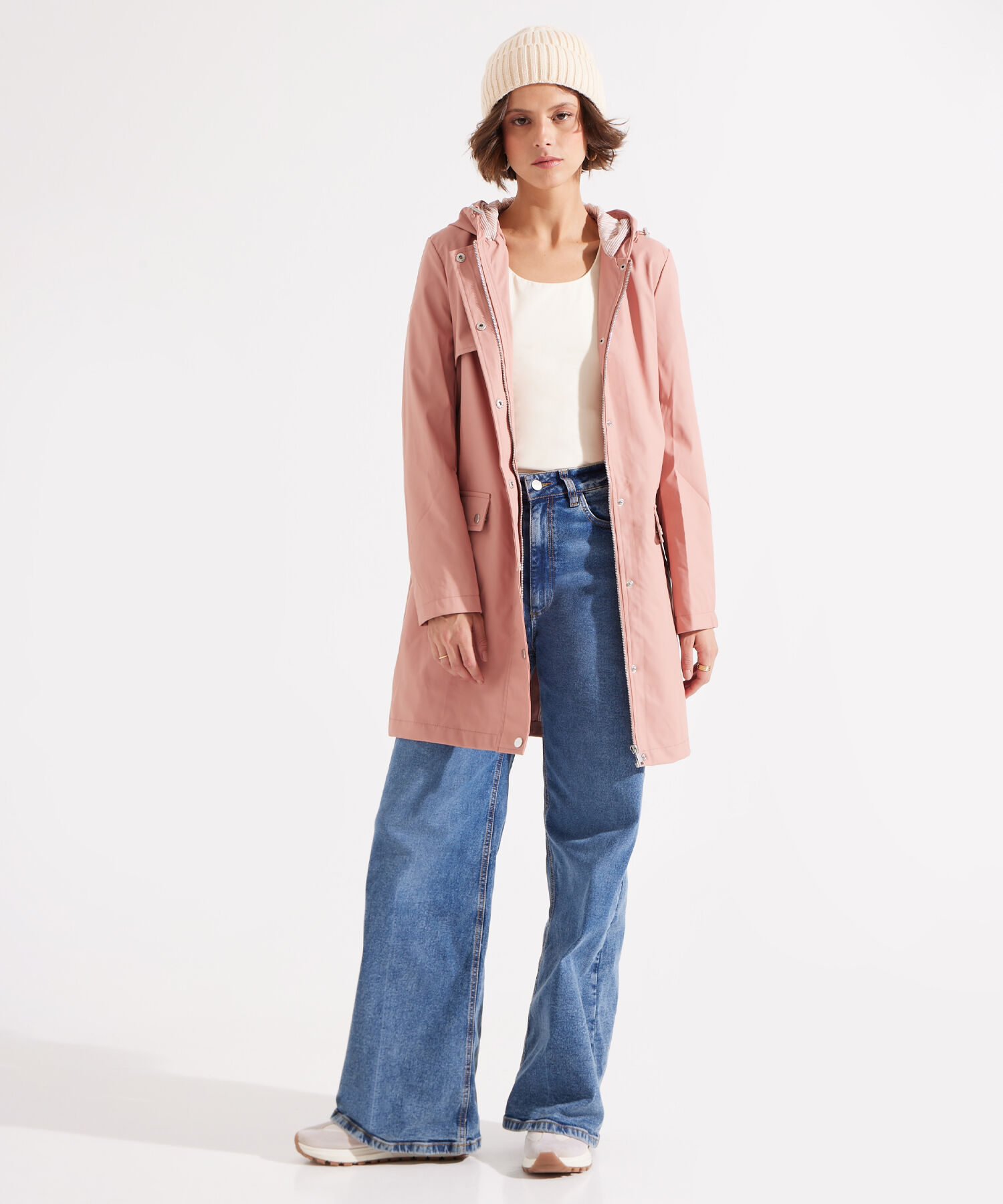 Parka con Bolsillos de Tapa
