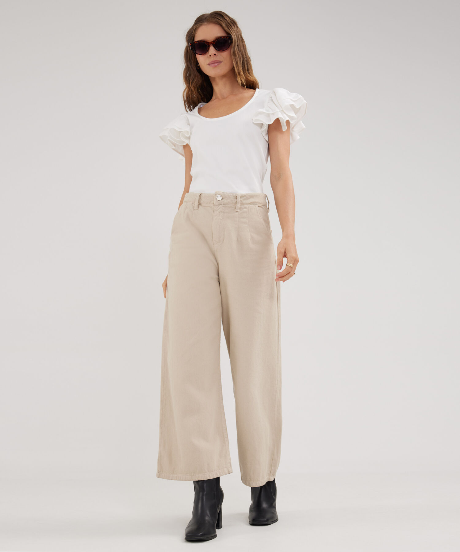 Jean Tipo Culotte Con Prenses