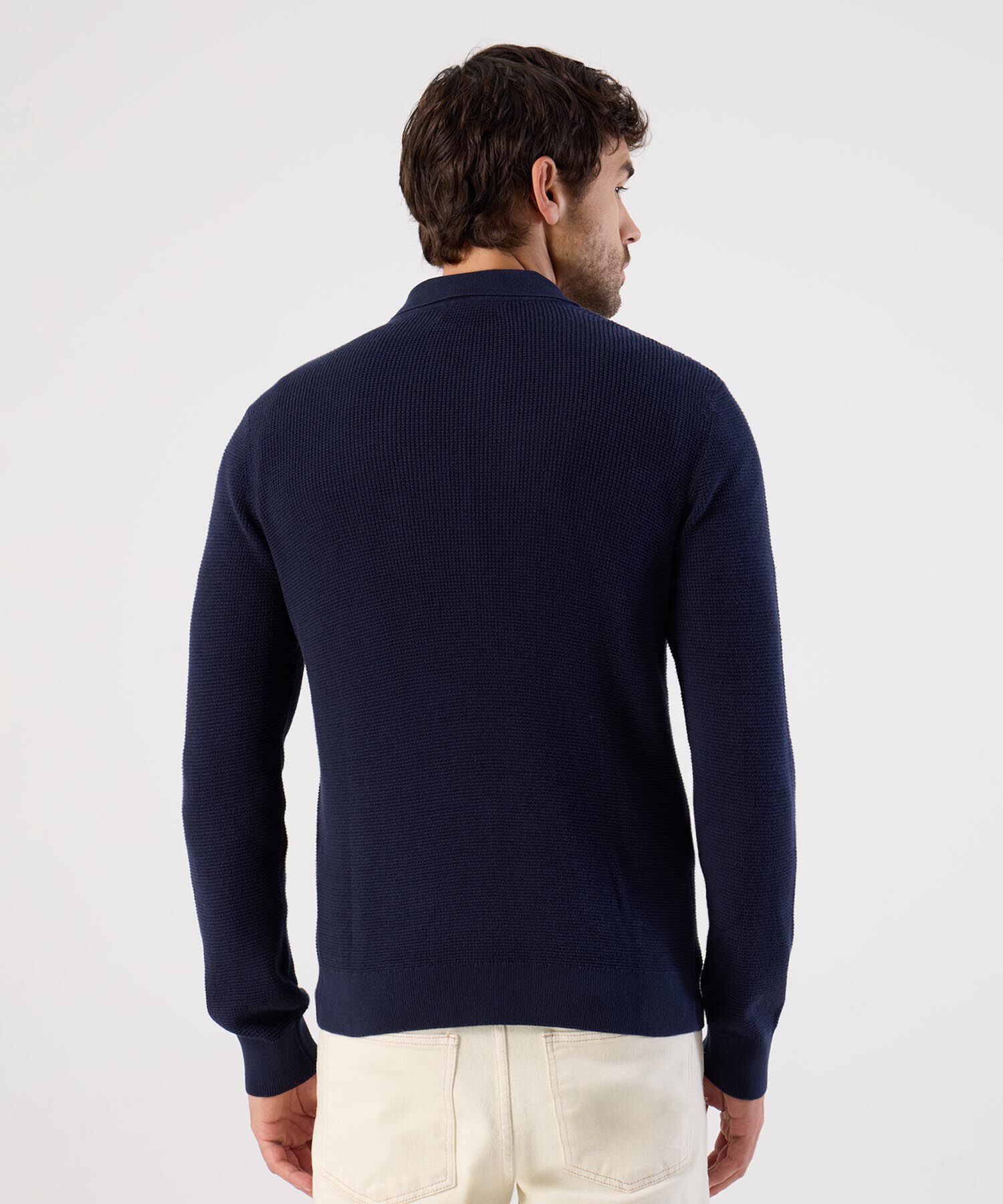 Buzo De Punto Con Cuello Polo Para Hombre