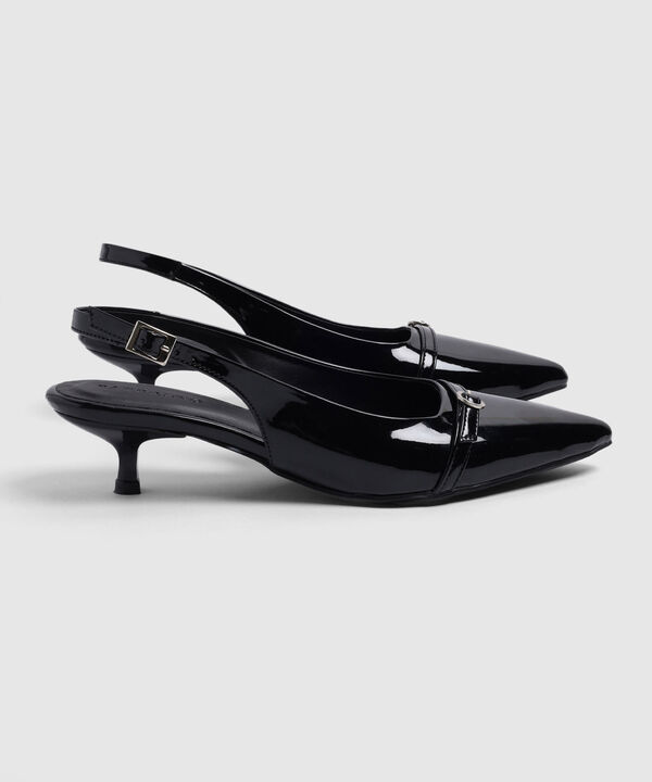 Zapato Slingback Punta Fina Y Tac&oacute;n