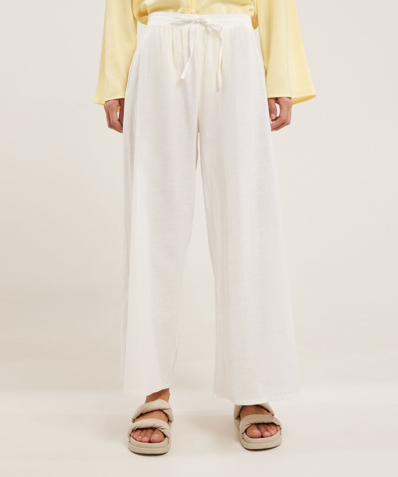 Pantalón Unicolor Con Elástico Interno En Pretina