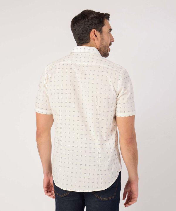 Camisa Manga Corta En Miniprints Con Bolsillo