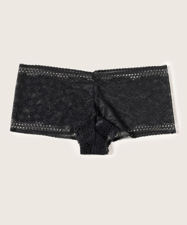 Panty Cachetero En Encaje Unicolor