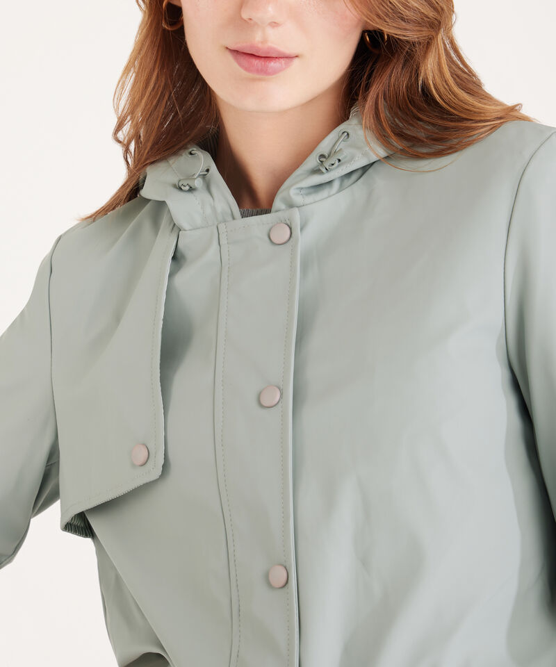 Parka Impermeable Con Capucha Para Mujer