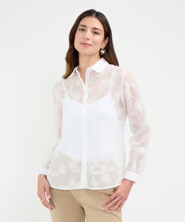 Camisa en Devore con Bordados