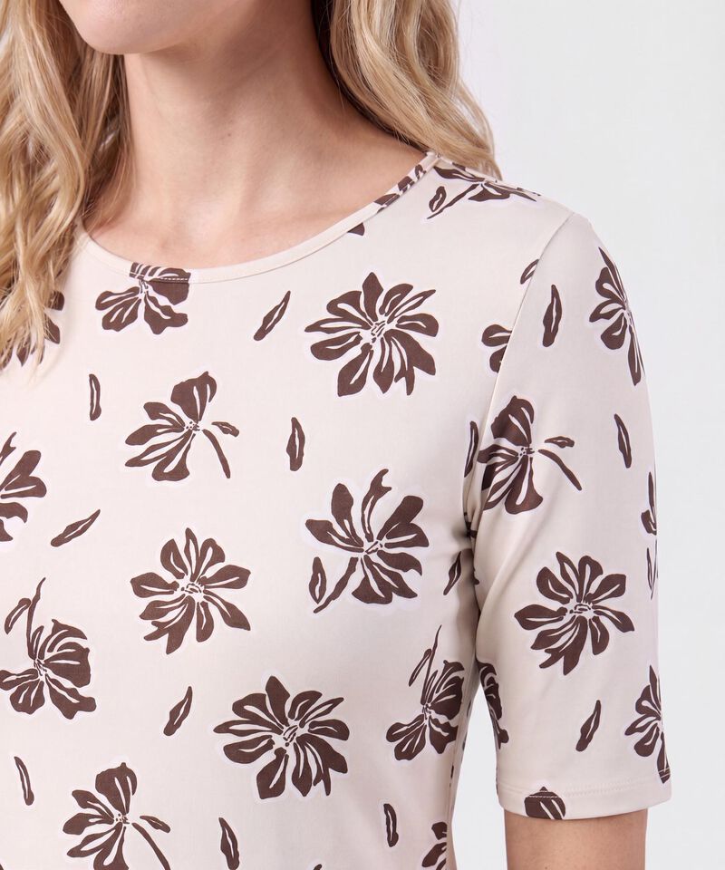 Camiseta Manga 3/4  Cuello Redondo  Estampada