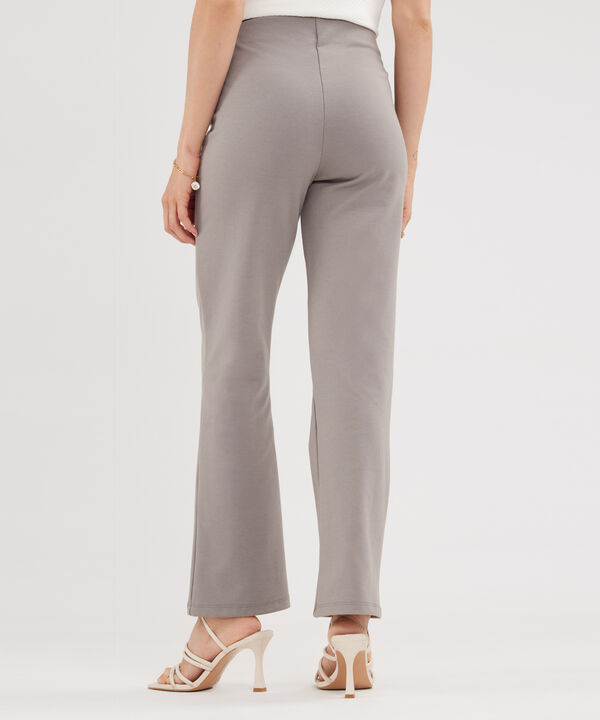 Leggins Unicolor Tiro Alto Con Broches Decorativos, Vena En Centro Frente Y Costado Superior, Trópico Floral