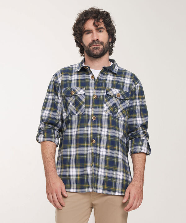Camisa De Cuadros Con Bolsillos De Tapa image number null