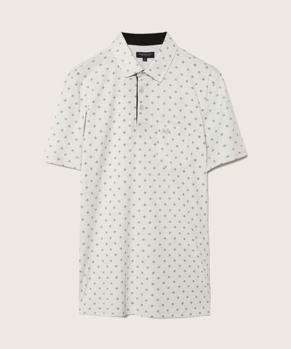 Polo Estampada, Cuello Duro, Manga Corta Con Bolsillo, Silueta Regular Fit