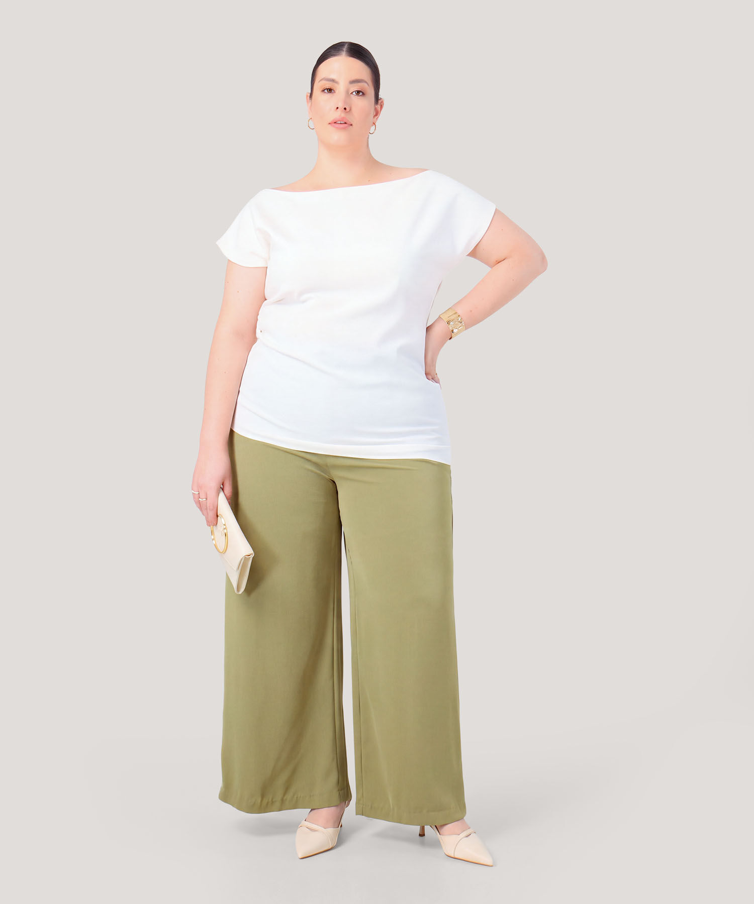 Blusa Unicolor Con Detalle Para Mujer Curvy
