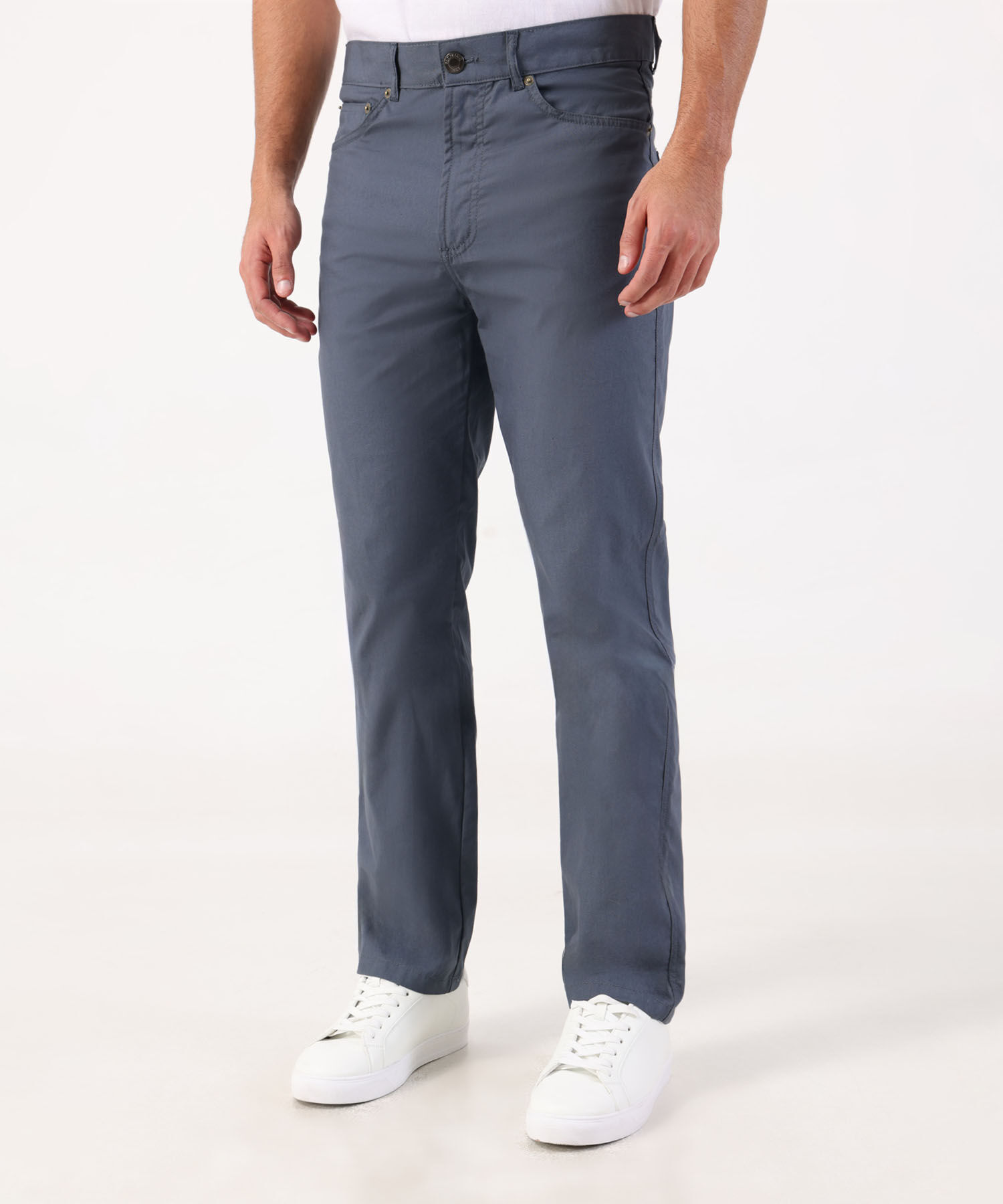 Pantalon Unicolor 5 Bolsillos Silueta Regular Fit