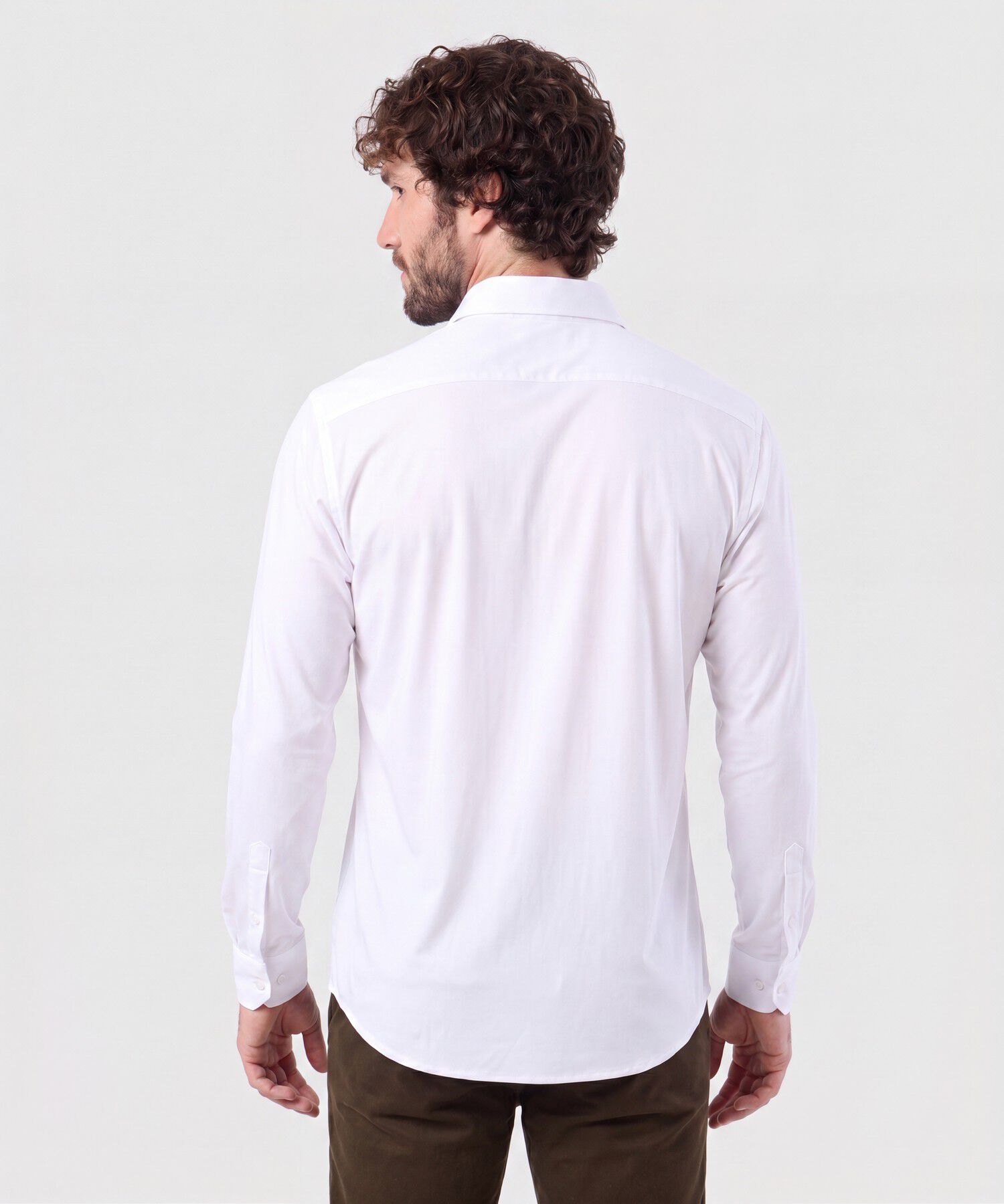 Camisa Slim Fit De Punto Antiarrugas