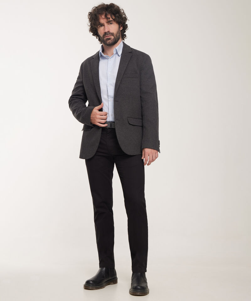 Blazer Manga Larga En Punto Con Bolsillos En Frente