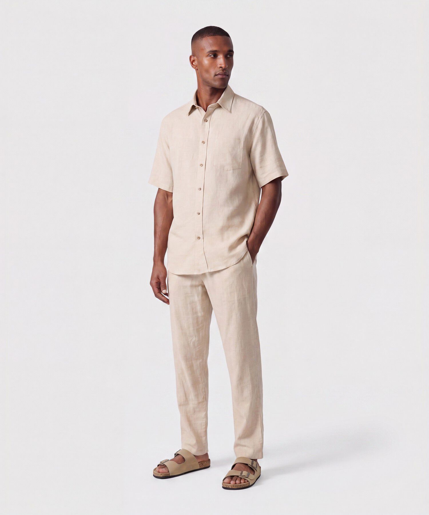 Camisa Guayabera De Manga Corta Hombre