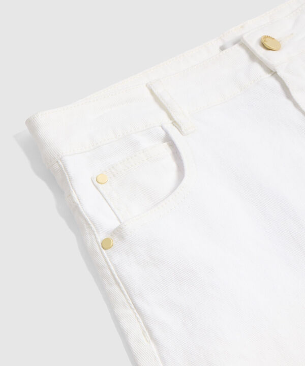 Falda Midi en Denim con Abertura Frontal para Mujer image number null