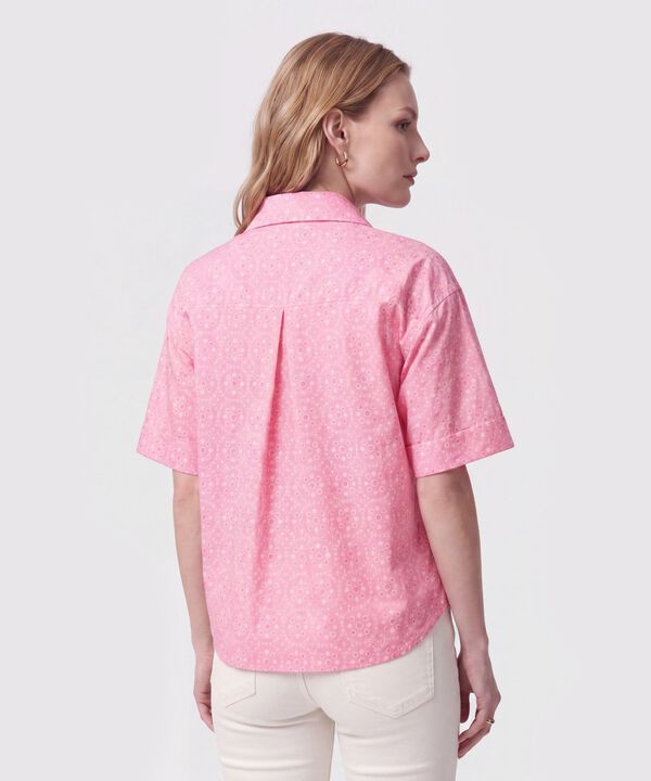 Camisa Manga Corta Con Bolsillo Mujer