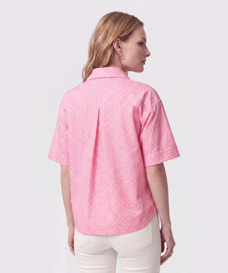 Camisa Manga Corta Con Bolsillo Mujer