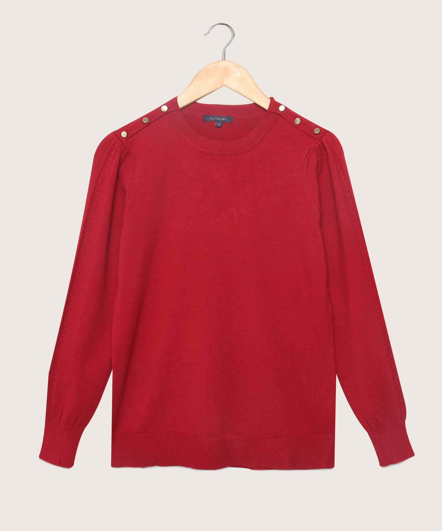 Saco cuello Redondo Con Detalle De Botones En Hombro Manga Larga