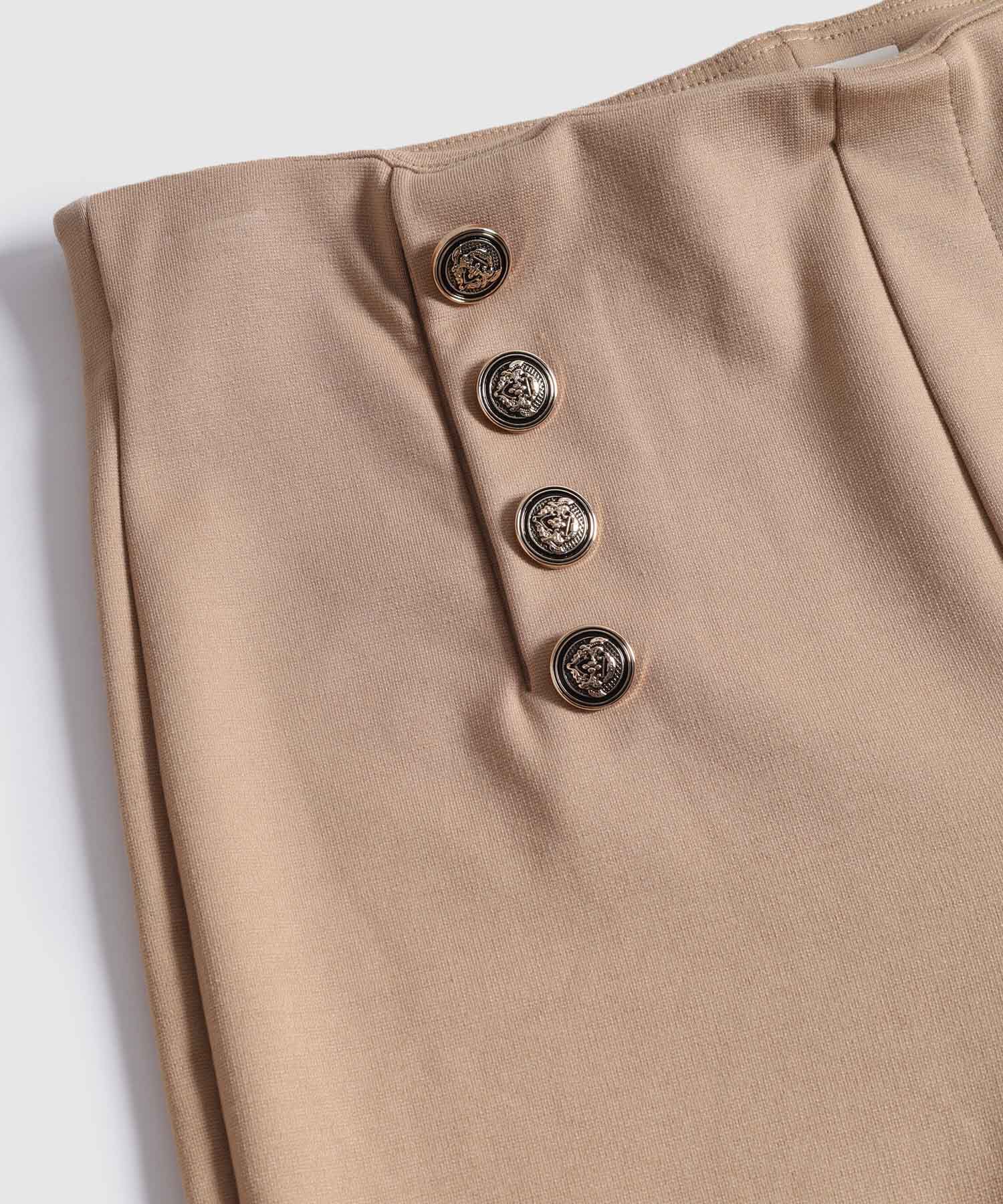 Legging De Tiro Alto Con Botones Marineros Para Mujer