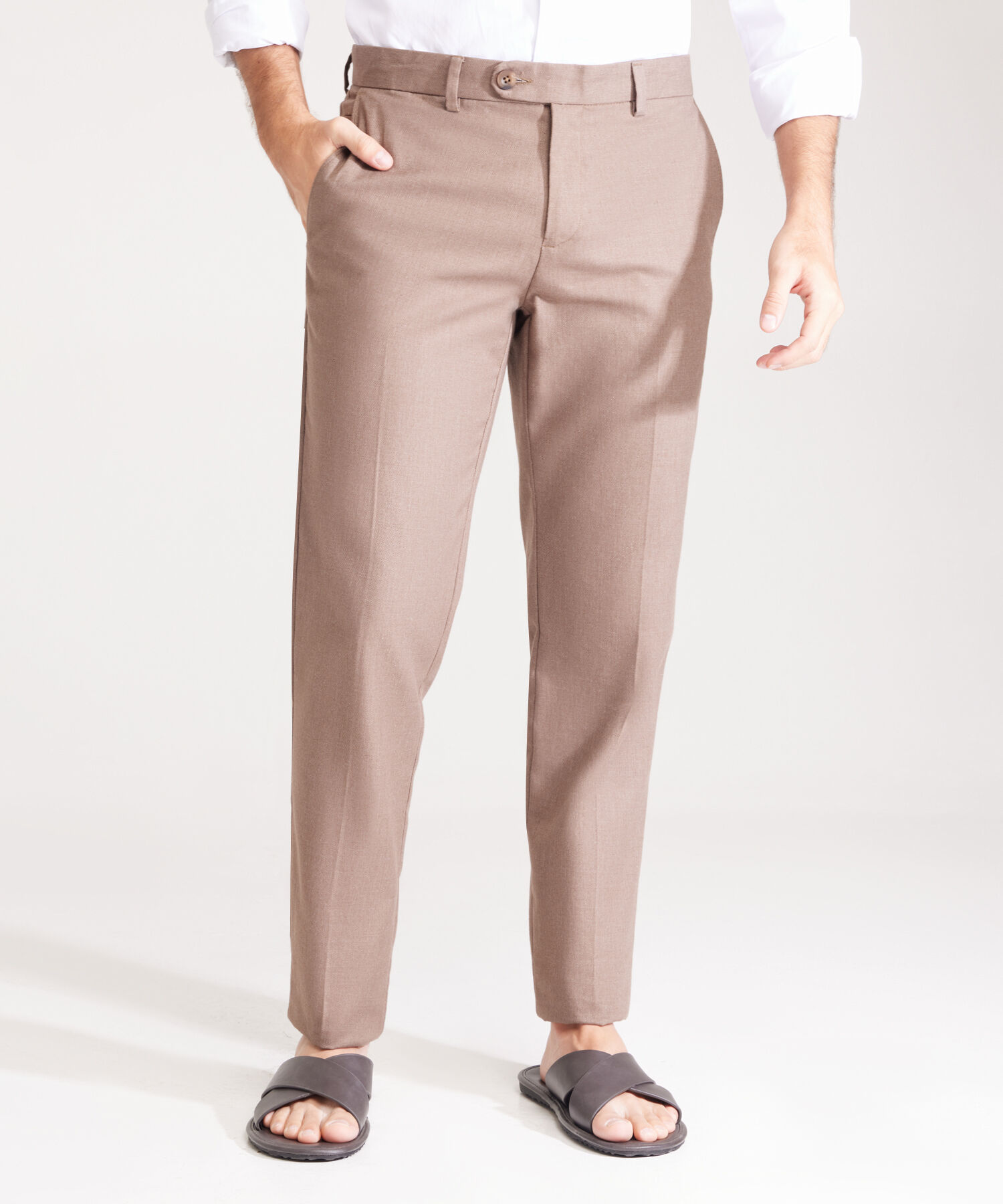 Pantalon En Tejido Plano Preteñido