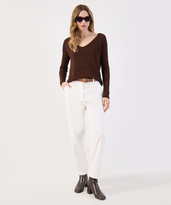 Saco Fino Tejido Cuello V Elegante Para Mujer image number null