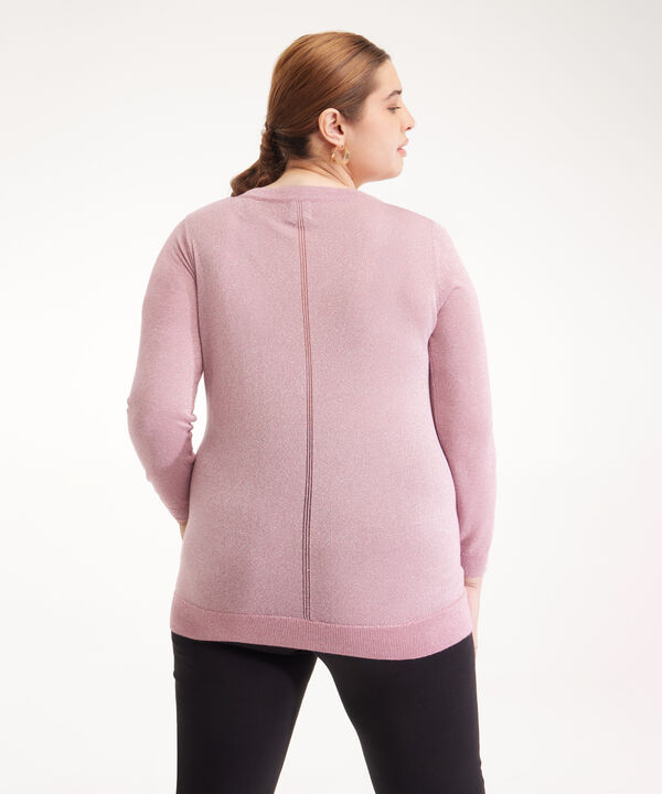 Saco Manga Larga Cuello En V Tejido En Lurex