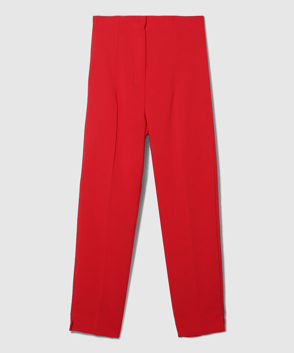 Pantalón Tiro Alto Largo Al Tobillo Unicolor