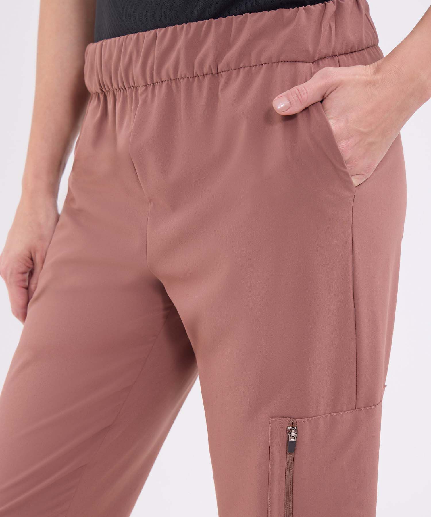 Pantalon plano unicolor para mujer