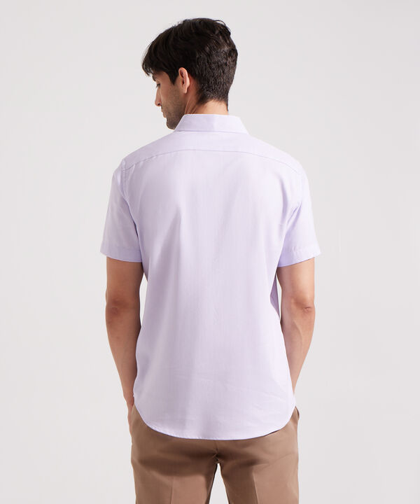 Camisa Manga Corta Preteñida Cuello Formal Corto Slim Fit