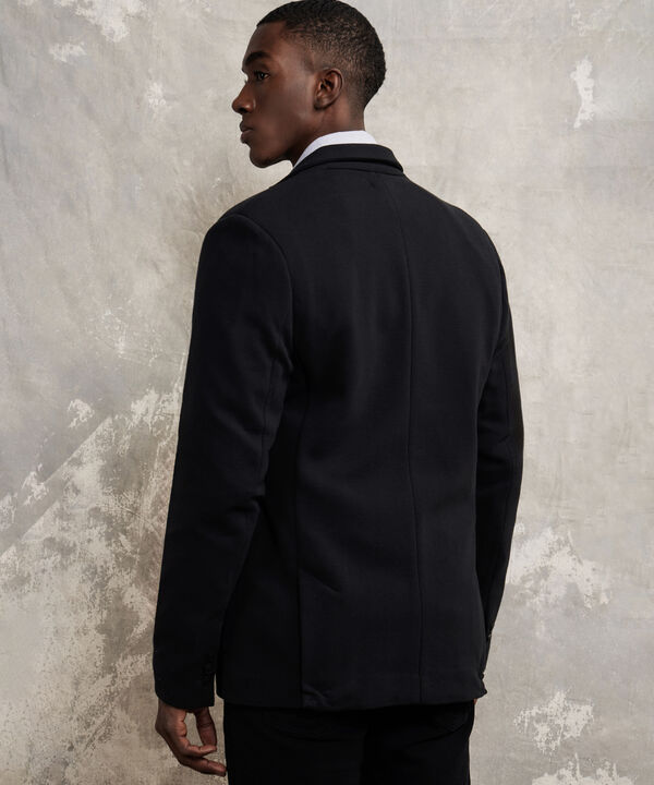 Blazer En Punto Unicolor