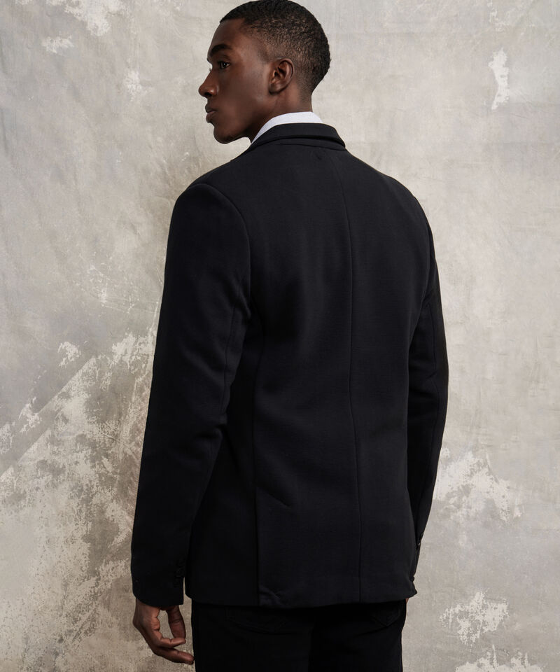 Blazer En Punto Unicolor