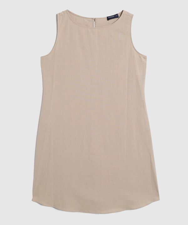 Vestido Corto Unicolor Manga Sisa  image number null