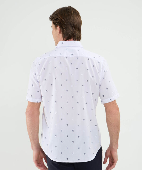 Camisa Manga Corta Estampada Con Bolsillo
