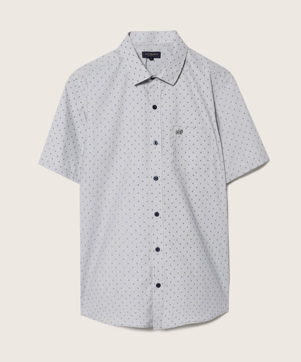 Camisa Estampada Manga Corta Con Bolsillo Y Silueta Slim Fit