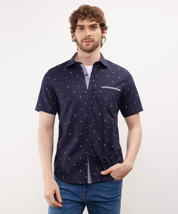 Camisa Estampada Manga Corta