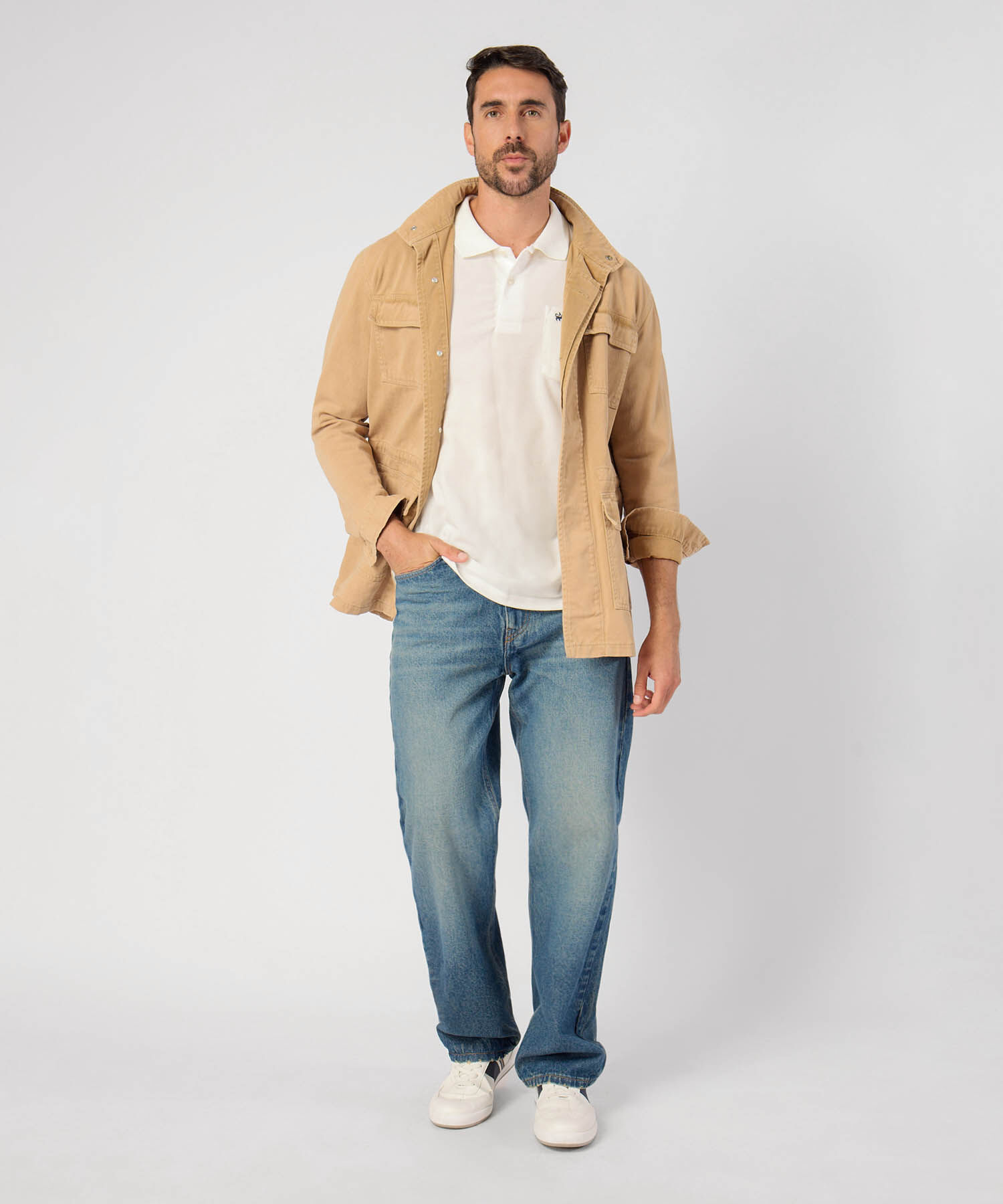 Polo Unicolor Con Bolsillo 