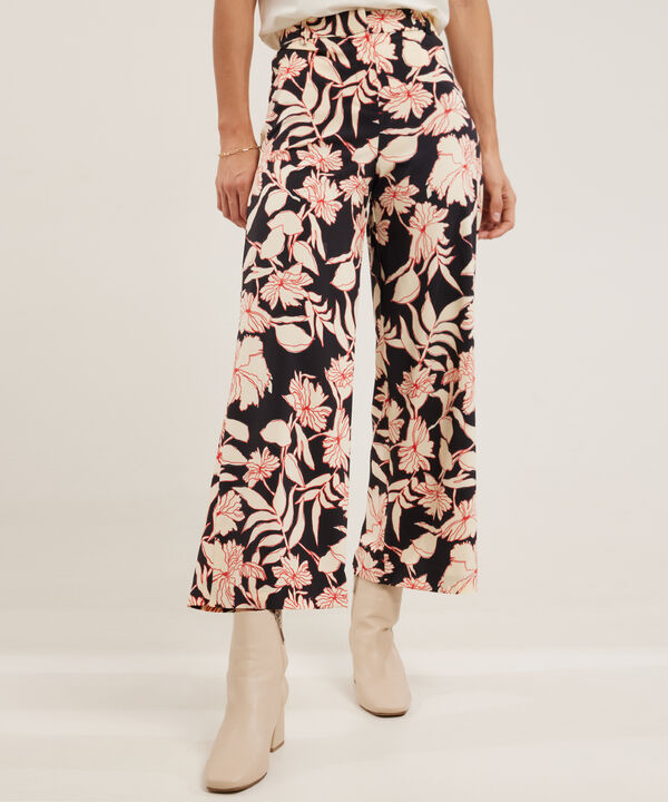 Pantalón Estampado Tipo Palazzo Con Resorte En Pretina Posterior, Serena image number null