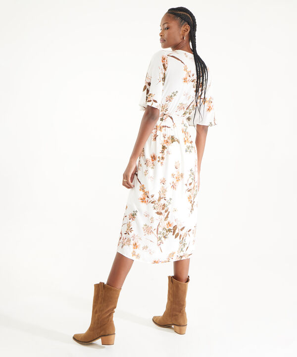 Vestido Estampado Cuello Cruzado Estampado, Fit Missy