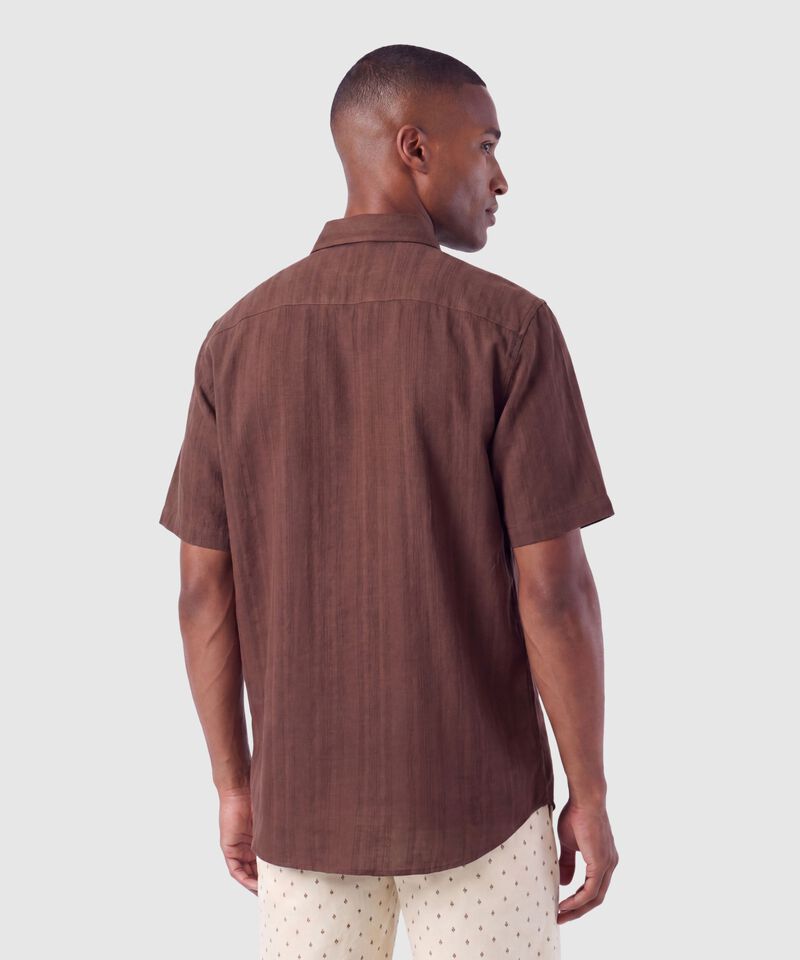 Camisa Manga Corta Texturizada Hombre