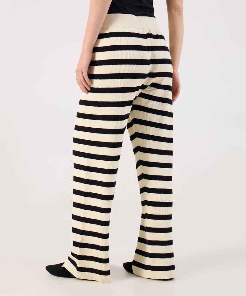 Pantal&oacute;n en Tejido de Punto Rayado para Mujer