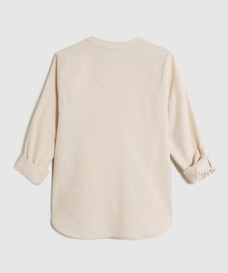 Blusa de Cuello Ner&uacute; con Doble Bolsillo