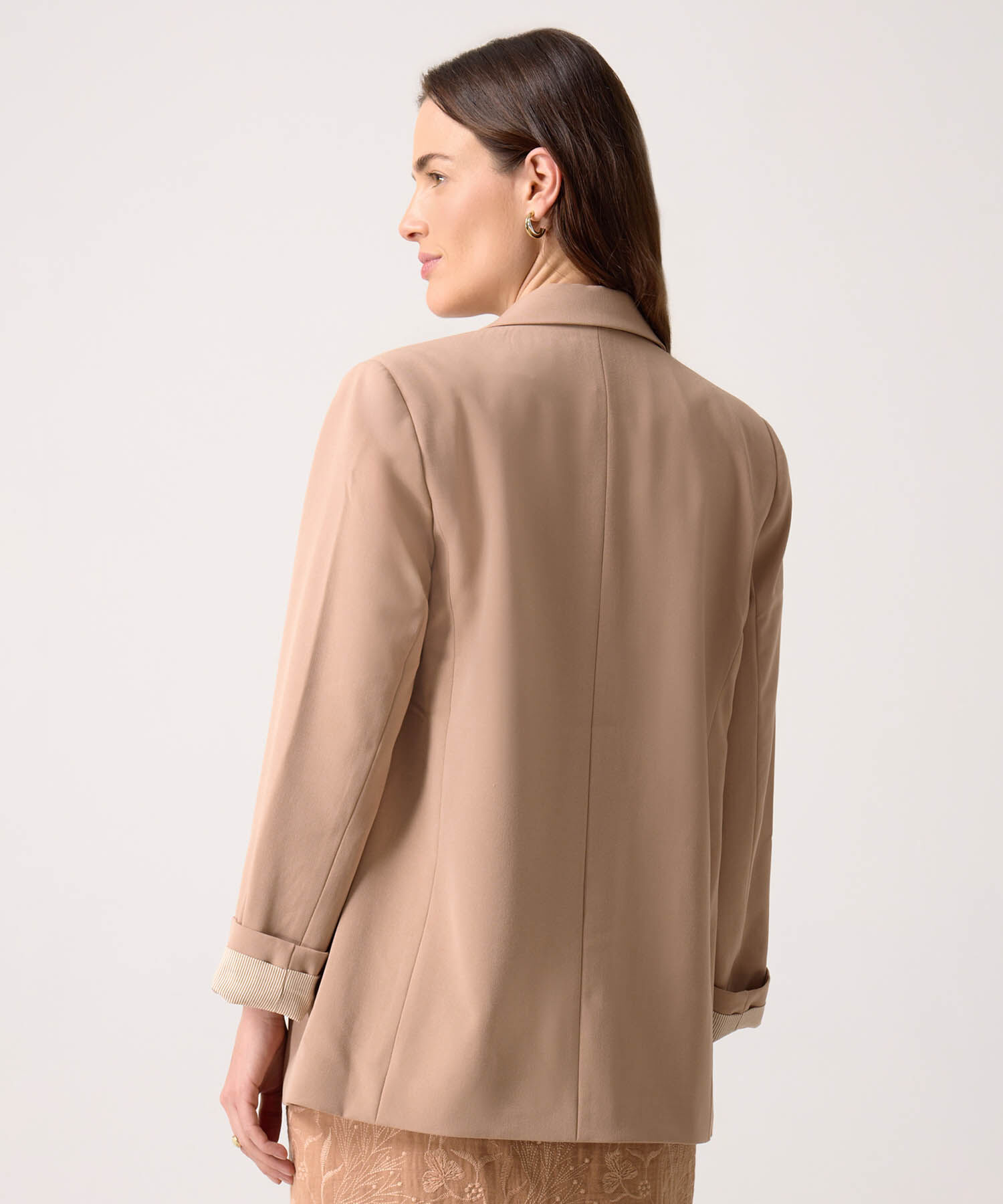 Blazer Unicolor Con Forro A Rayas