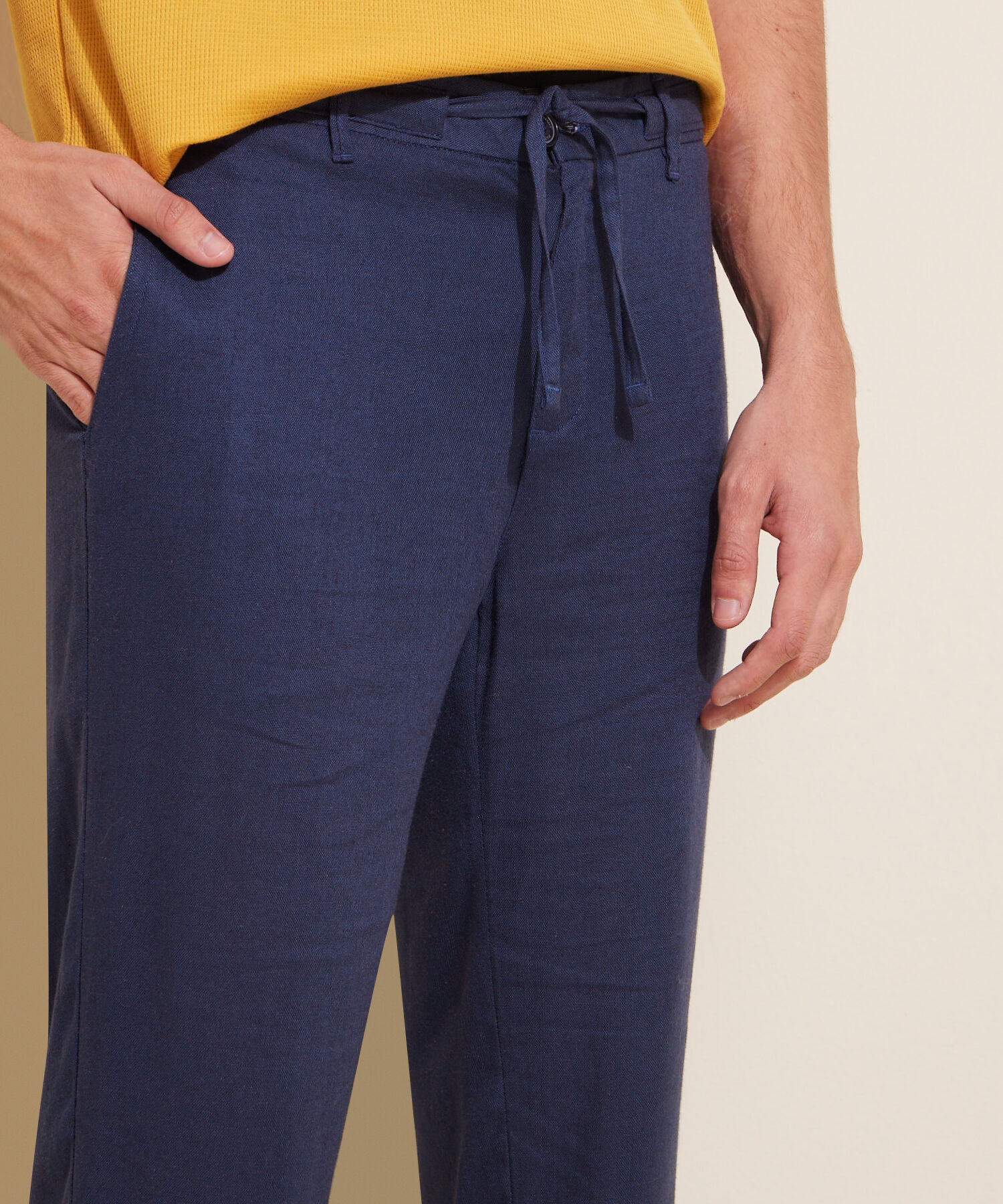 Pantalón Chino Unicolor Lino