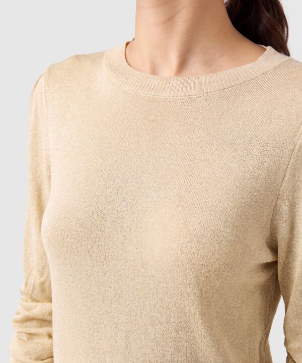 Saco Tejido Mangas Fruncidas Para Mujer
