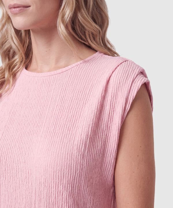 Camiseta Texturizada Sin Mangas Para Mujer