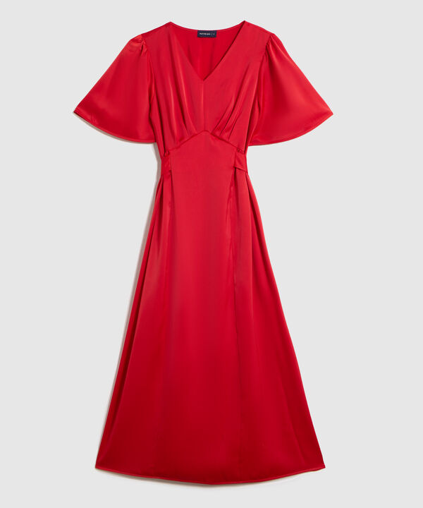 Vestido Midi Escote en V Para Mujer image number null