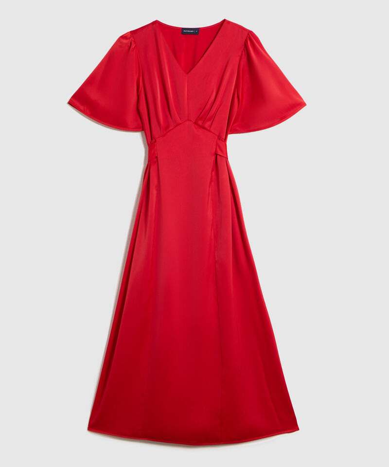 Vestido Midi Escote en V Para Mujer