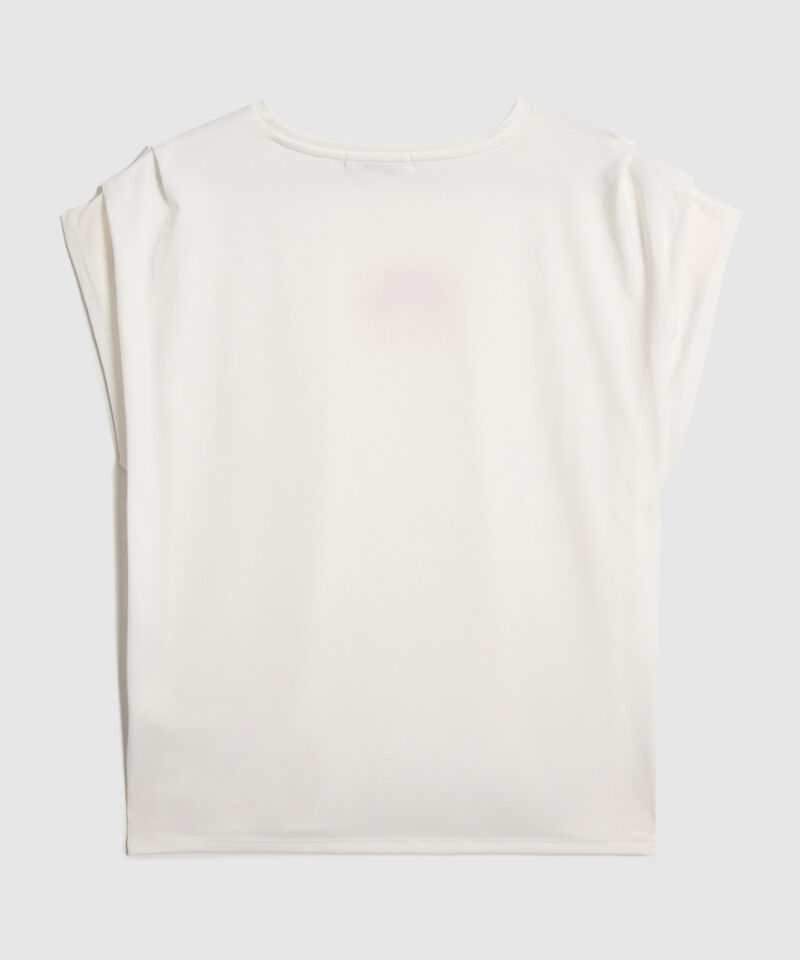 Camiseta Estampada Con Recogido En Mangas 