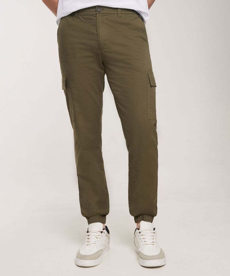 Pantalón Jogger Tipo Cargo Unicolor, Safari Soft Línea Moda